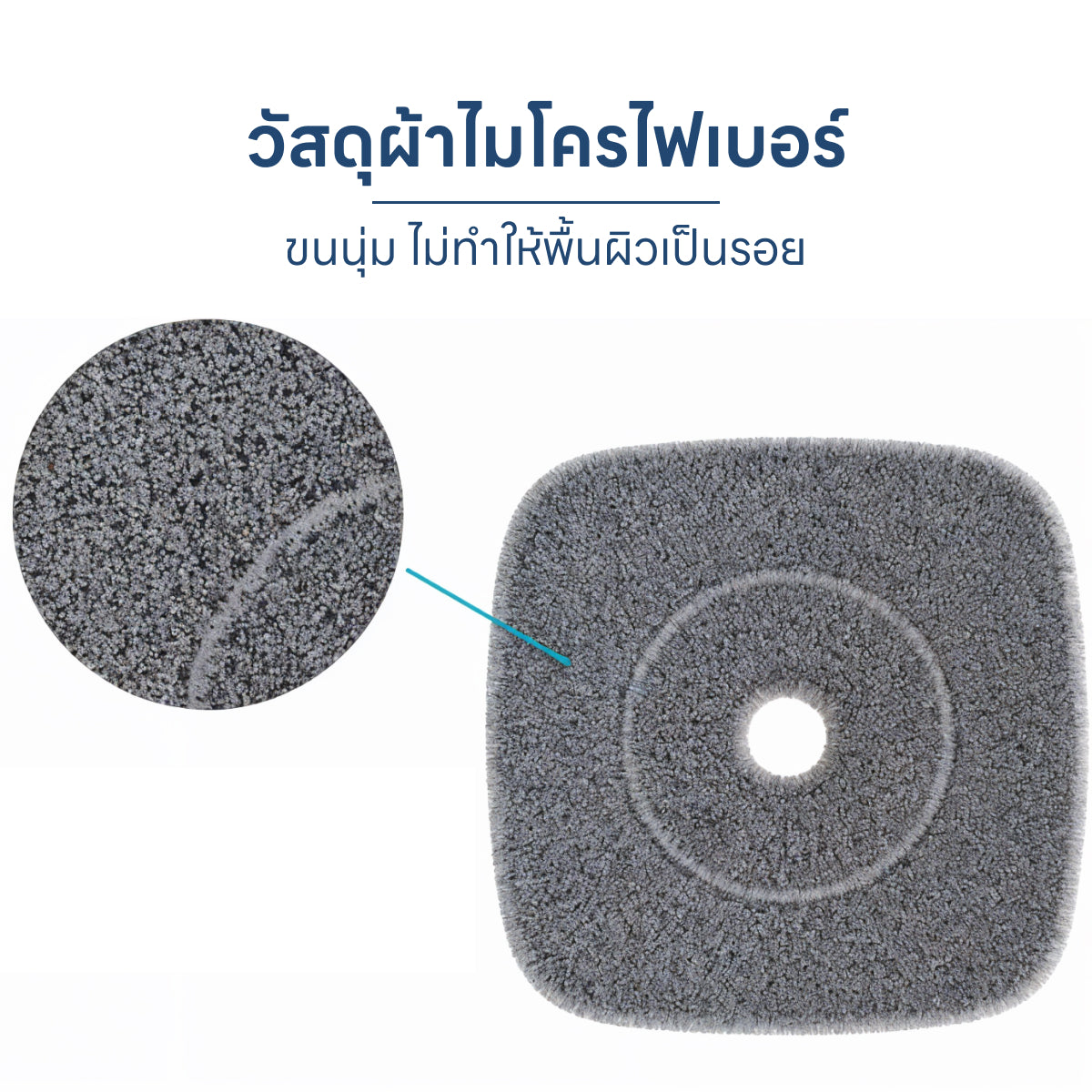 Homemi ผ้ารีฟิลสปินม็อบ Spin Mop Refill Pad รุ่น HM0070-A-RF