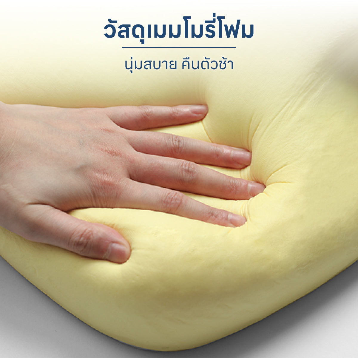 Homemi หมอนเพื่อสุขภาพ Ergonomic Pillow หมอนหนุนเพื่อสุขภาพแก้ปวดคอ ปวดหลัง รุ่น HM0067-P-WH