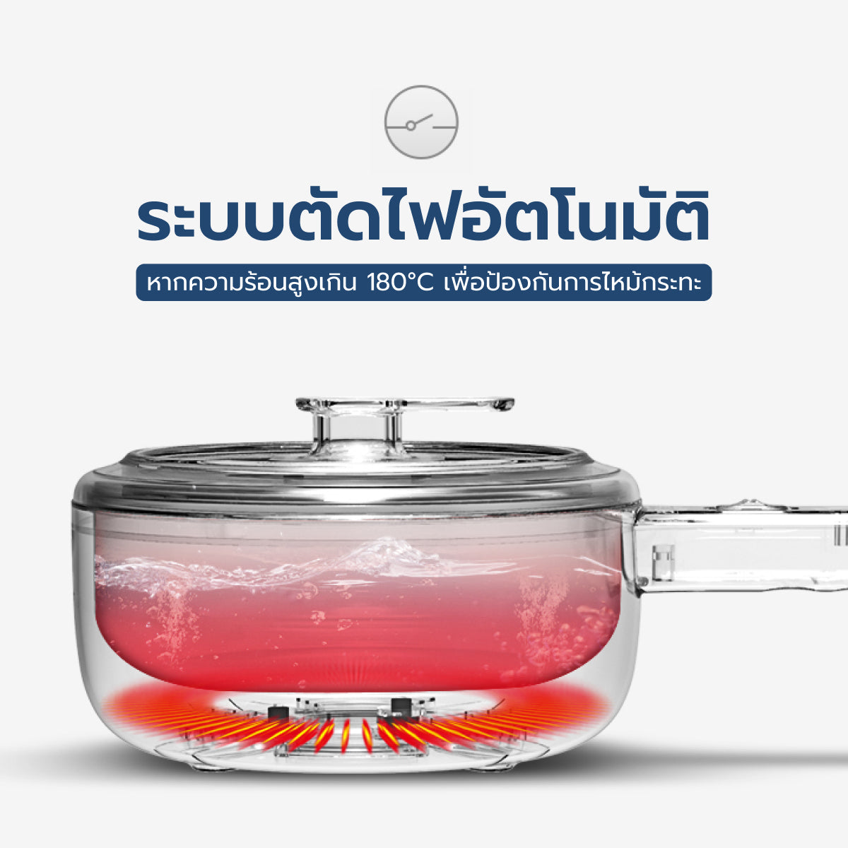 Homemi หม้อไฟฟ้าอเนกประสงค์ 1.5L พร้อมที่นึ่ง Electric Multi Pot ทอด ผัด ต้ม นึ่ง ไม่ติดหม้อ รุ่น HM0014-P-WH