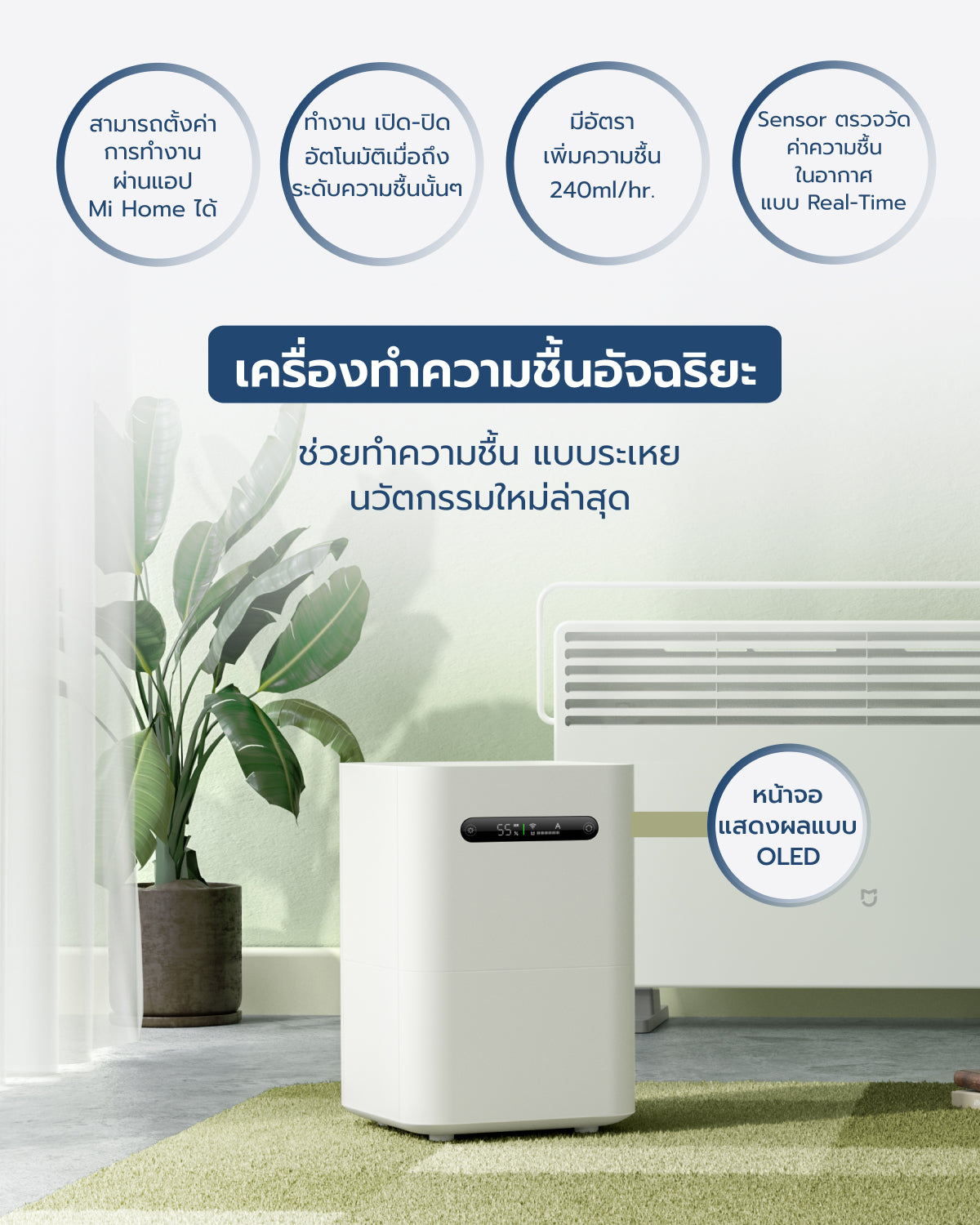 [ประกันศูนย์ไทย1ปี] Smartmi Evaporative Humidifier 2 เครื่องเพิ่มความชื้นในอากาศ รุ่น SM0003 ช่วยเพิ่มความชุ่มชื้นให้ผิว