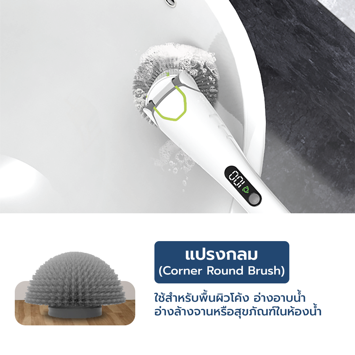 Homemi ชุดหัวแปรงทำความสะอาดไฟฟ้าสำหรับ Homemi Electric Spin Scrubber