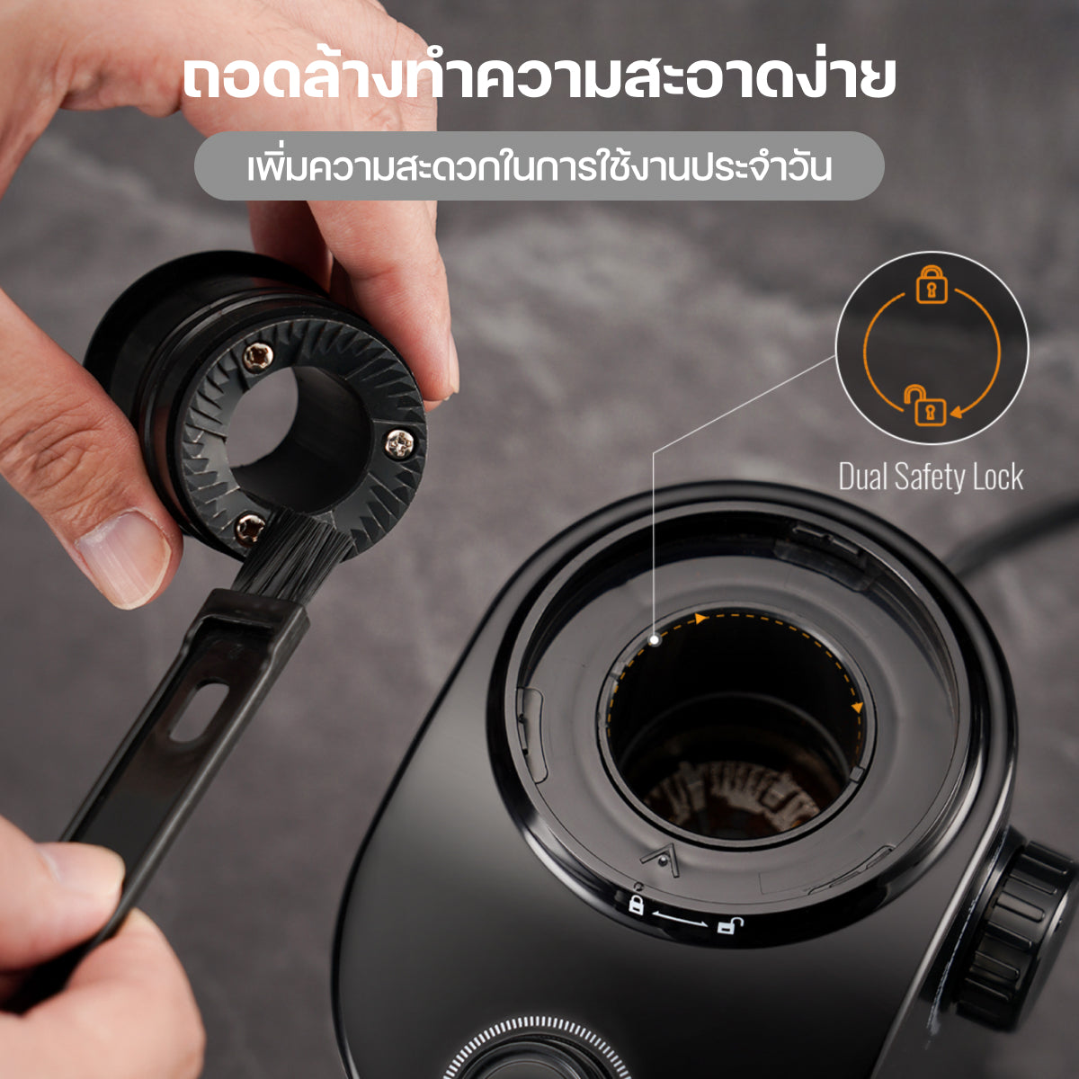 Homemi Coffee Bean Grinder  เครื่องบดเมล็ดกาแฟ (HM0099-P-WH)