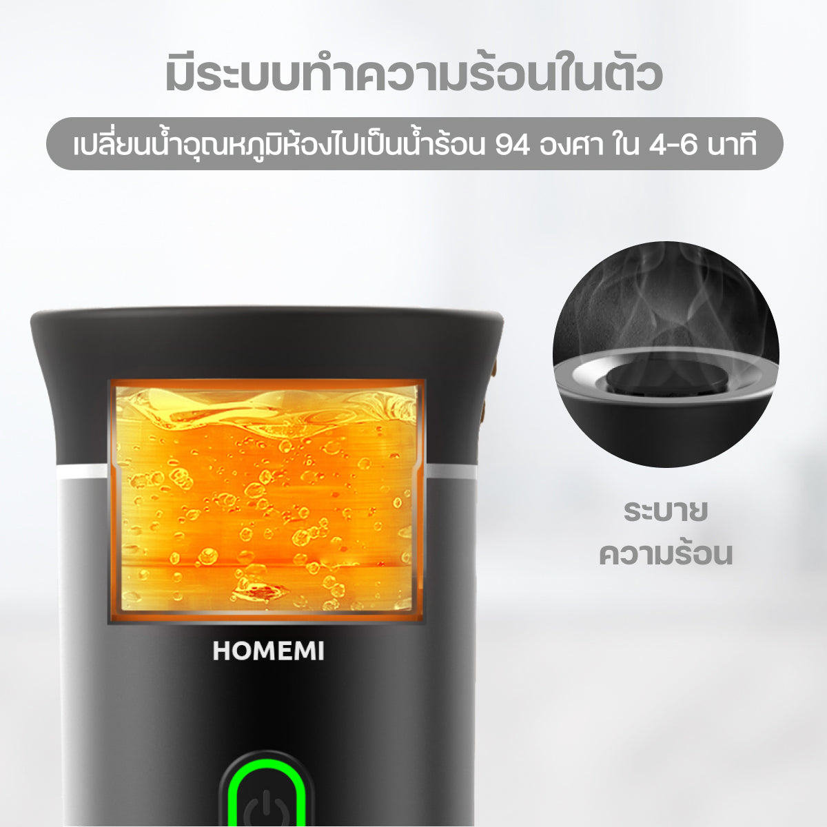 Homemi เครื่องชงกาแฟพกพา Portable Electric Espresso Machine ทำงานไร้สาย ชงได้ทั้งแคปซูลและผงกาแฟสด